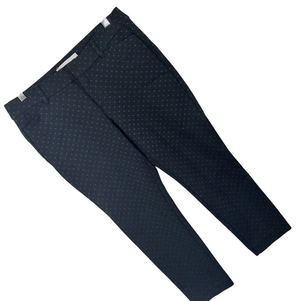 OLD NAVY! RICH BLACK W/GRAY POLKA DOTS SKINNY STYLE PANTS, SLACKS TROUSERS! SZ 8
